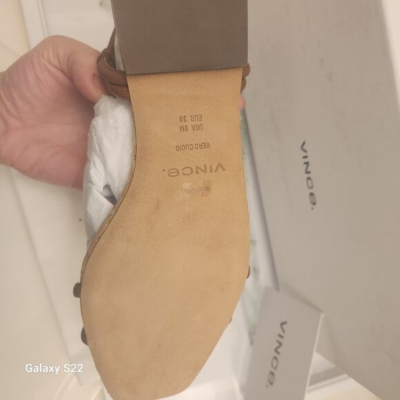 Vince "Hazen" Leather Sandals. Cognac/Dark Brown color. NIB. Size Various - Picture 5 of 11